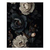 Fleurs noires et blanches