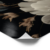 Poster Fleurs noires et blanches (Coin)