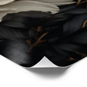 Poster Fleurs noires et blanches (Coin)