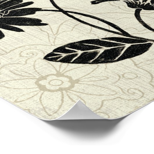 Poster Fleurs noires et blanches 2 (Coin)