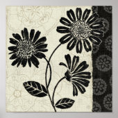 Poster Fleurs noires et blanches 2 (Devant)