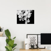 Poster Fleurs noires et blanches en gros plan (Bureau à domicile)