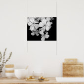 Poster Fleurs noires et blanches en gros plan (Cuisine)