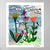 Poster Fleurs, notes musicales et oeuvres d'art de la joi (Devant)