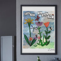 Fleurs, notes musicales et oeuvres d'art de la joi