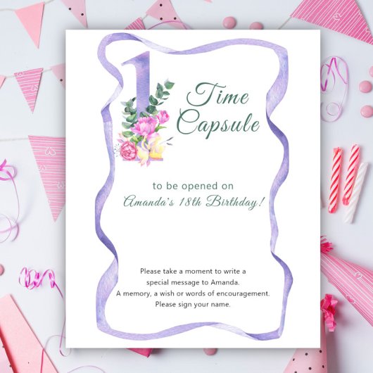 Poster Fleurs Numéro Temps Capsule 1er anniversaire