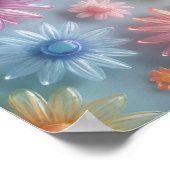 Poster Fleurs pastel translucides gaies (Coin)