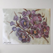 Poster Fleurs peintes Frida Kahlo (Devant)