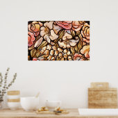 Poster Fleurs peintes sur verre (Cuisine)