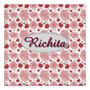 Poster Fleurs personnalisées et aquarelles florales