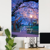 Poster Fleurs photo modernes colorées Bonjour (Bureau à domicile)