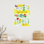 Poster Fleurs plantes pour abeilles Aquarelle (Cuisine)