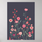 Poster Fleurs Plymouth Boho foncé Floral (Devant)