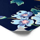 Poster Fleurs pour enfants : bleu foncé transparent (Coin)