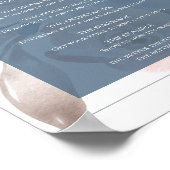 Poster Fleurs Poussiéreuses | Menu Bisous Pastel Bleu Fum (Coin)