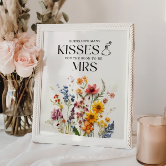 Poster Fleurs Pressées Fleur sauvage Combien de Baisers S