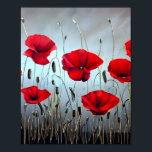 Poster Fleurs Red Poppies Art<br><div class="desc">Fleurs Red Poppies Art</div>