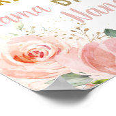 Poster Fleurs rose 1er anniversaire étape importante stat (Coin)