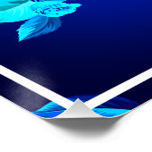 Poster Fleurs Rose bleu classique Motif-876 (Coin)