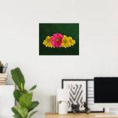 Poster Fleurs rose et jaune vif Imprimer (Bureau à domicile)