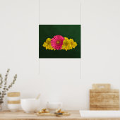 Poster Fleurs rose et jaune vif Imprimer (Cuisine)