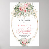 Poster Fleurs Rose Pâle Bohème Mariage (Devant)