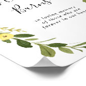 Poster Fleurs rose verdure Cette bougie brûle panneau (Coin)