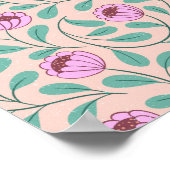 Poster Fleurs roses (Coin)