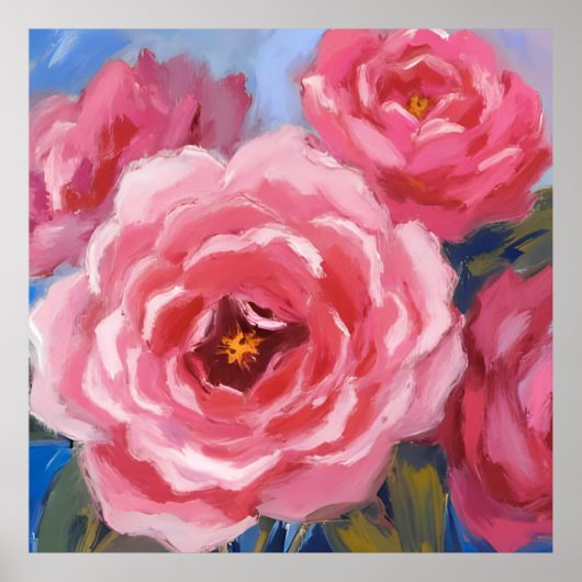 Poster Fleurs roses (Devant)