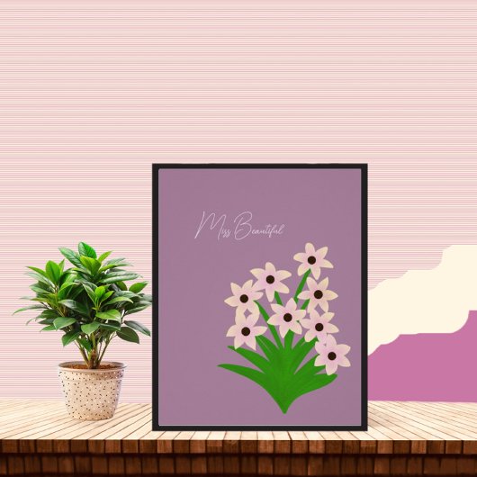 Poster Fleurs roses