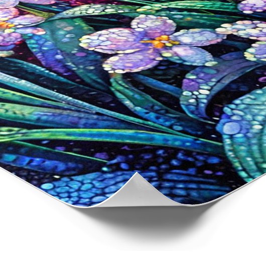 Poster Fleurs roses (Coin)