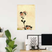 Poster Fleurs roses 1840 (Bureau à domicile)