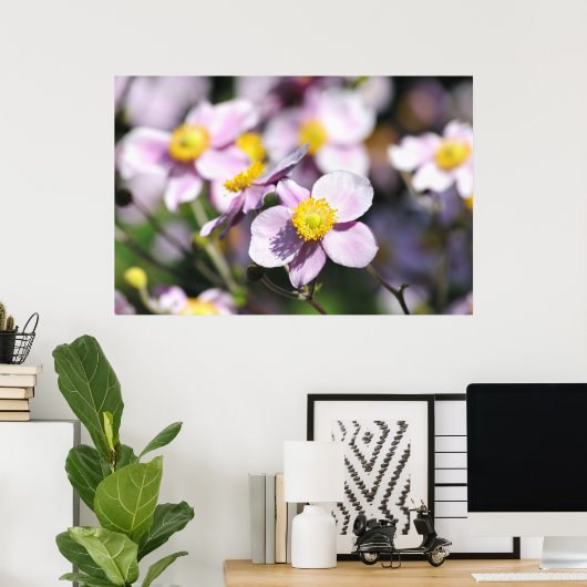Poster Fleurs roses adorables (Bureau à domicile)