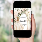 Poster Fleurs roses Arc rose Sweet 16 bienvenue