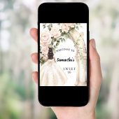 Poster Fleurs roses Arc rose Sweet 16 bienvenue