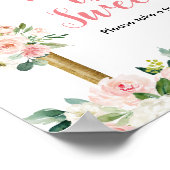 Poster Fleurs roses, bientôt emporté, l'amour est doux (Coin)