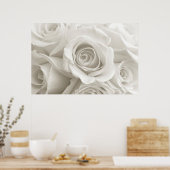 Poster Fleurs | Roses blanches (Cuisine)