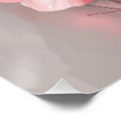 Poster Fleurs roses, blanches et grises (Coin)