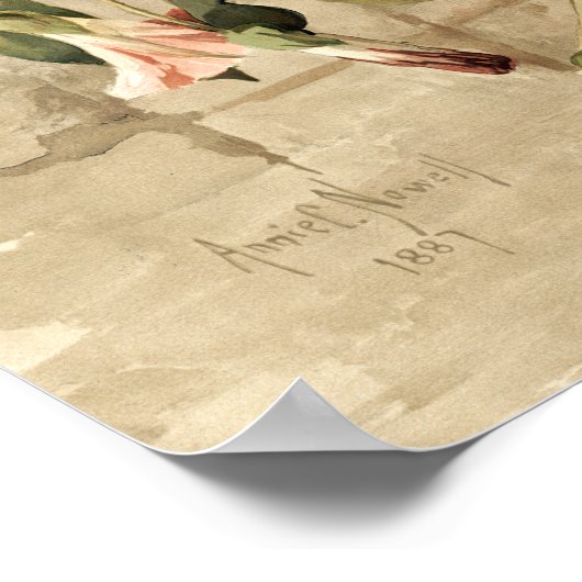 Poster Fleurs roses dans le vase suspendu (Coin)