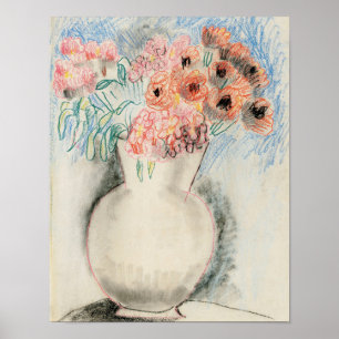 Poster Fleurs roses dans un vase   Christopher Wood