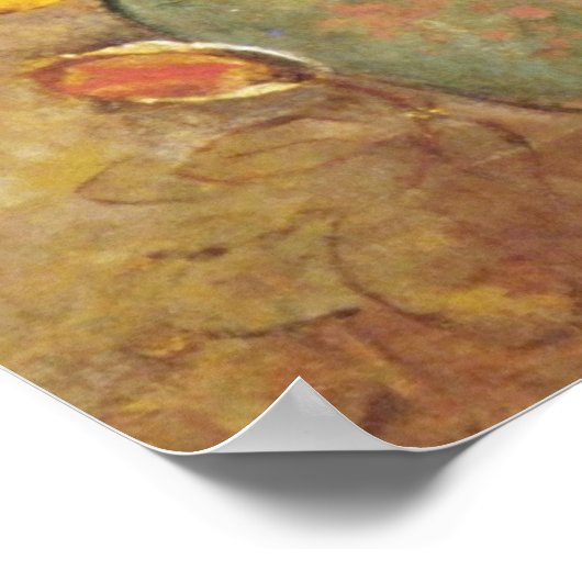 Poster Fleurs roses dans un Vase vert, fleurs Odilon Redo (Coin)