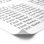 Poster Fleurs roses de Bohême Cartes de sièges Mariages (Coin)