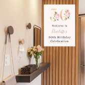 Poster Fleurs roses de la pêche numéro 50e anniversaire b