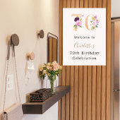 Poster Fleurs roses de la pêche numéro 70e anniversaire b