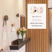 Poster Fleurs roses de la pêche numéro 90e anniversaire b