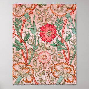Poster Fleurs roses de William Morris