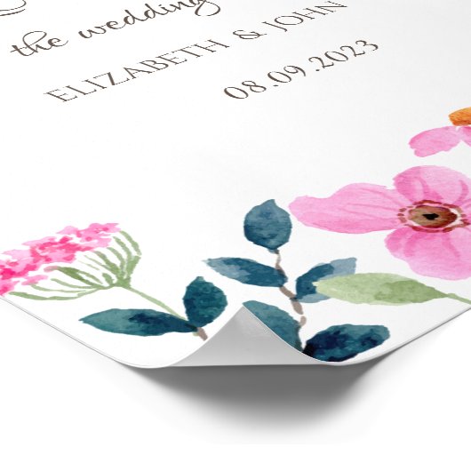 Poster Fleurs roses du jardin (Coin)