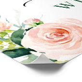 Poster Fleurs roses élégantes blush Shower Bohème pour co (Coin)
