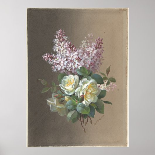 Poster Fleurs Roses et Lilacs (Devant)