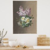 Poster Fleurs Roses et Lilacs (Cuisine)
